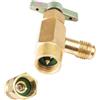 balacoo Adattatore Apribottiglie per Refrigerante R134a con Filettatura Esterna 1/4 SAE in Ottone Oro, Struttura Robusta e Valvola di Sicurezza con Protezione Rondella per Climatizzatori