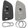Click&Fit - Confezione da 2 cover in silicone per portachiavi compatibili con BMW serie 2008-2020: 1 2 3 4 5 6 7, 2010-2022 X1 X2 X3 X4 X5 X6 - Custodia in gomma per chiave telecomando auto a 3