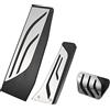 A ABSOPRO 3Pz Copripedali Set Per BMW 435i 2014-2016 | Metallo E Gomma, Tono Argento Nero, Dim: 22X8/10.7X7/33.8X12.2Cm, Antiscivolo, Resistente, Per BMW 235i 2014