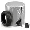 QWORK® Copertura per pneumatici auto, 210D Oxford custodia pneumaticis impermeabile con cerniera, per 4 pneumatici da 18-22 pollici