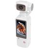 Fockety Fotocamera per Vlogging 4K, Obiettivo Rotante a 180° 64M (WHITE) | Videocamera Pov Portatile, Batteria da 1800 MAh, Supporto 4 Ore per Montaggio su Treppiede, Time Lapse di Movimento, Luce