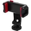 Luxshiny Supporto Telefono Attacco Cold Shoe, Morsetto Rotante per Treppiede e Slitta Hot Shoe, Plastico Nero, Filettatura 1/4, Angolo Regolabile