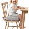 KiddyMoon Cuscino Rialzo Sedia Bambini, Seduta Rialzata 10 Cm Con Fodera Lavabile E Lacci, Grigio Chiaro