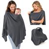 SilverChry Poncho per Allattamento, Nursing Cover 360°, Sciarpa per l'Allattamento da Viaggio, Morbido e Traspirante Telo Allattamento, Coperta per Allattamento Multiuso per Passeggino（Grigio）
