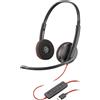 HP Poly POLY Cuffie Blackwire 3220 Stereo USB-C con Adattatore USB-C Nero