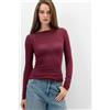 ESSE Maglia manica lunga in Cashmere con collo a barchetta BORDEAUX