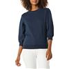 Amazon Essentials Felpa girocollo da donna con maniche in pile di spugna francese, blu navy, L