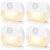 DiCUNO Luz nocturna LED a pile con sensor de movimiento PIR, 3000K, 4 Pezzi
