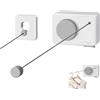 Generic Stendibiancheria retrattile resistente, massimo 4 m, anti-abbassamento, montaggio a parete, per interni ed esterni, con corda in acciaio inox e sistema di puleggia (bianco, linea singola a Y)