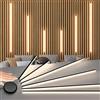 Lichaser Incasso Nero Striscia LED per Pannelli Fonoassorbenti, 6 Luci a Striscia Dimmerabili con Sensori per Pannello Fonoassorbente Parallele, LED Adesiva per Pannelli Acustici (2*40+2*60+2*90 cm)