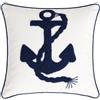 S&G Home Fodera cuscino arredo tema mare Ancora ricamata 45x45 (Blu)