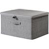 ACESOME ㅤ ACESOME Scatola di chiusura extra grande, 49 x 37 x 31 cm, con serratura, scatola con serratura, scatola richiudibile con coperchio (con lucchetto a combinazione, grigio)
