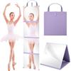 YXSJAS Specchio pieghevole da appendere per backstage, portatile, a figura intera, con manico, pieghevole in quattro direzioni, per viaggi, danza, ballerini, artisti, estetisti, casa, fitness, spa