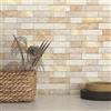 BeNice Piastrelle adesive 3D per paraschizzi da cucina, mattoncini opachi, lineari, mosaico per bagno, doccia, parete, camino (10 pezzi, marrone)