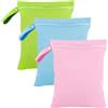 GOLXUWO 3 Sacco portabiancheria da viaggio,40 x 30 cm Riutilizzabile con cerniera impermeabile, da viaggio bagnati/asciutti per Pannolini/campeggio/viaggi/fitness(Rosa+blu+verde)