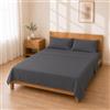 Homebliss Completo Letto Microfibra 180x200+30 / 260x280 + 50x80 2PCS, Grigio Scuro | Microfibra spazzolata 90 g/m², morbida e traspirante; lenzuolo sotto con angoli da 30 cm che resta teso tutta la notte