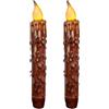 CVHOMEDECO. Candele in vera cera a LED, immerse a batteria, con timer, senza fiamma, decorazione senza fiamma, 17 cm, caffè, 2 pezzi in una confezione