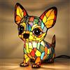 XWNGDAFEVF 3D Lampada da Tavolo Carino Nuovo Serie Cani Decorazione della casa Resina Piano da Tavolo USB Luce Notturna Compagnia Fedele Illuminazione, Chihuahua2