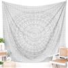 RAJRANG Arazzo mandala argento per camera da letto e soggiorno Arazzi in cotone appesi a parete Ombre dorate e bianche 127 x 152 cm