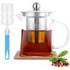 HOTUT Teiera in Vetro da 550 ml, Teiera con Infusore per tè Sfuso Rimovibile, Teiera Resistente al Calore in Vetro Borosilicato Trasparente con Colino Infusore per tè Sfuso e tè in Fiore