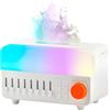 QUMOX A14 Umidificatore con Rumore Bianco, Effetto Fiamma, Speaker Bluetooth e Serbatoio 150ml - Nebulizzazione Ultrasonica, Luce RGB Respirante, Timer 5 Ore, per Camera da Letto e Ufficio Bianco