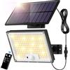 SIGRILL Faretti Solari a LED da Esterno, 172 LED Luce Solare LED Esterno con Sensore di Movimento, IP65 Impermeabile Luci Solari da Esterno con Telecomando, Lampade Solari