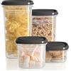 Hausfelder Set di 4 barattoli, trasparenti | Barattoli trasparenti, set da 4, ermetici e impilabili, per pasta, caffe, cereali e dispensa