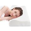 Fityou Cuscino Cervicale Memory con Altezza Regolabile, Cuscino a Doppia Onda Antipolvere, Memory Foam Guanciale Letto Ergonomico per a Collo Cervicali, Rimovibile/Lavabile, 60*35*11/9cm