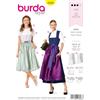 burdastyle Burda Style B6268 - Cartamodello per abito da donna in stile folklore, camicetta e grembiule