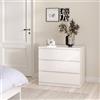 Dmora - Cassettiera Lilou, Settimino Multiuso, Comò Camera da Letto, Mobile con cassetti, 77x50 h68 cm, Bianco Lucido