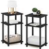 Furinno Just 3-Tier Turn-N-Tube Tavolino a 3 Livelli, Legno, Americano/Nero, 2 unità