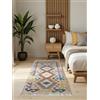 Hanse Home Afghan Kelim Tappeto Oasis colorato tradizionale tessuto a mano, lana e cotone, stile afgano, orientale, con frange, per soggiorno, camera da letto, crema, multicolore, 60 x 190 cm