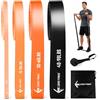 Lockiefitness Lockie Fitness - Fasce di resistenza per trazioni, allenamento della forza e stretching, anelli lunghi in TPE, set da palestra a casa con ancoraggio per porta e borsa per il trasporto (confezione da 4