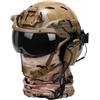 cuguoe Casco FAST II con visiera, ghetta e cuffia for uso esterno | Casco in ABS regolabile da 650 g, 56-60 cm, con binari, visiera, ghetta e cuffia