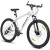 Romico Mountain bike da 28 pollici, colore bianco, 21 marce Shimano MTB con pneumatici da 26 x 2,1 pollici, telaio in acciaio Hardtail da 43 cm, forcella ammortizzata, freni a disco anteriori e posteriori