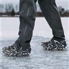 MBDRKVGF Ghiaccio per scarpe, taglia L, con 10 denti in acciaio inox, per scarpe da trekking e stivali da esterno per ghiaccio e neve, con custodia inclusa, colore: nero