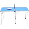 Aangeebone Tavolo Ping Pong Pieghevole Tavolo Tennis Portatile con Rete E Racchette Struttura MDF Alluminio Stabile Tavolo Da Gioco Multifunzione per Interni Esterni Famiglia Campeggio