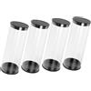 RAFGALDEX Custodia Portatile per Palline da Golf da 4 con Tappi | Tubo in plastica trasparente con tappi, custodia portatile per palline, organizer per golf, supporto per display,