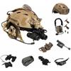 cuguoe Set casco FAST leggero con cuffia e modello binoculare | Kit casco ABS regolabile da 56-60 cm con comunicazioni, luce, occhiali e modello