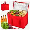 ANINGBOYZTZY Grande borsa frigo da 30 l, borsa termica con isolamento termico, borsa per la spesa per picnic, campeggio, attività all'aperto, con fondo robusto e cerniera in metallo, colore rosso