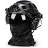 cuguoe Casco FAST II con visiera, ghetta e cuffia for uso esterno | Casco in ABS regolabile da 650 g, 56-60 cm, con binari, visiera, ghetta e cuffia