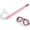 TIDTALEO Maschera da Snorkeling per Tubo, Set Rosa in Silicone | Antiappannante, Ampia Visuale, Tenuta Aderente, per Piscina Estiva