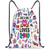 Onperpoe K Pop Borse con coulisse, borsa Kpop Gym PE per sport, viaggi, scuola, regali per ragazze fan del K-pop amanti della musica coreana, borsa con corde per spiaggia piscina