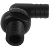 SHINEOFI Raccordo di Scarico Marino a Gomito 90 Gradi Nero per Barca Piccola | Connessione Rapida, Tenuta Stagna, Installazione Semplice, Abs