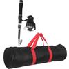 ERINGOGO Kit da Pesca Telescopico in Fibra di Vetro Bobina Spinning Nero | Bass e Trota, Pesca in Acqua Non Salata e Mare, Impugnatura Ergonomica Antiscivolo, Viaggio Famiglia