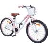 SYDE Bicicletta per bambini, 18 pollici, rosa chiaro | Telaio in acciaio, cestino anteriore, sedile regolabile, freni a mano, riflettori