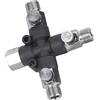 Domary Splitter per Tubo dell'Aria in Metallo Regolabile a Tre Vie 1/8 con Valvole per Aerografo e Mini Compressore d'Aria Che Collega Tre Tubi