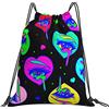 Generic Unisex Zaino Coulisse 90S Brights Anime Eye Sacca Sportivo con Coulisse Zaino da Viaggio per Donna Yoga Piscina 36X42Cm