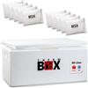 THERM BOX Contenitore termico in polistirolo da 80 W, 80 litri, con 10 mattonelle refrigeranti in gel, dimensioni interne 62,5 x 44 x 30 cm, spessore parete 3 cm, scatola termica riutilizzabile
