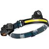 Domary Torce Frontali COB, Faro LED Ricaricabile Tramite USB con Angolo Regolabile e modalità di Luce Multiple, per Campeggio Corsa Ciclismo Escursionismo Pesca